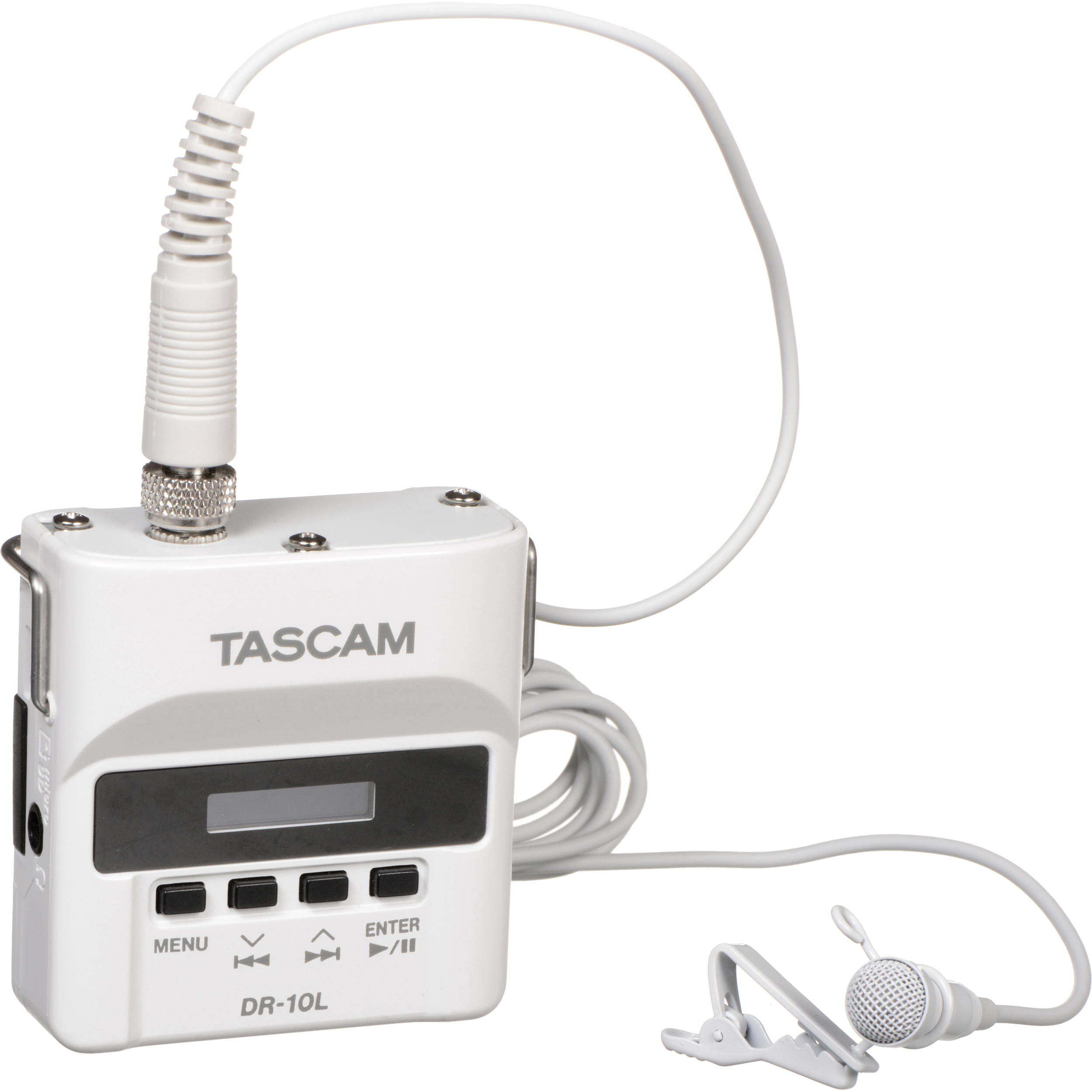 Tascam DR-10L Micro Portable Audio Recorder With Lavalier Microphone (WHITE)