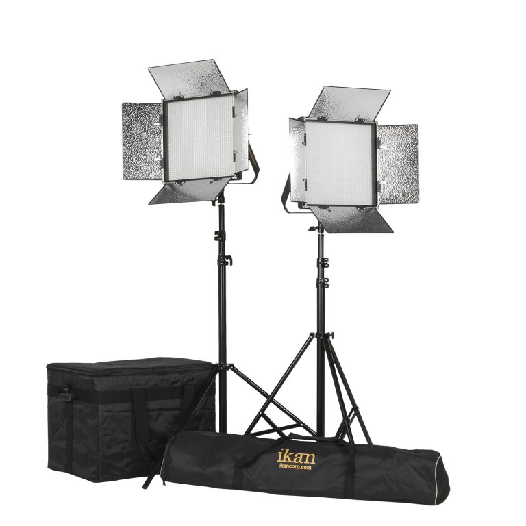 RAYDEN 1 X 1 BI-COLOR 2-POINT PANEL LED LIGHT KIT W/ GOLD & V-MOUNT BATTERY PLATE